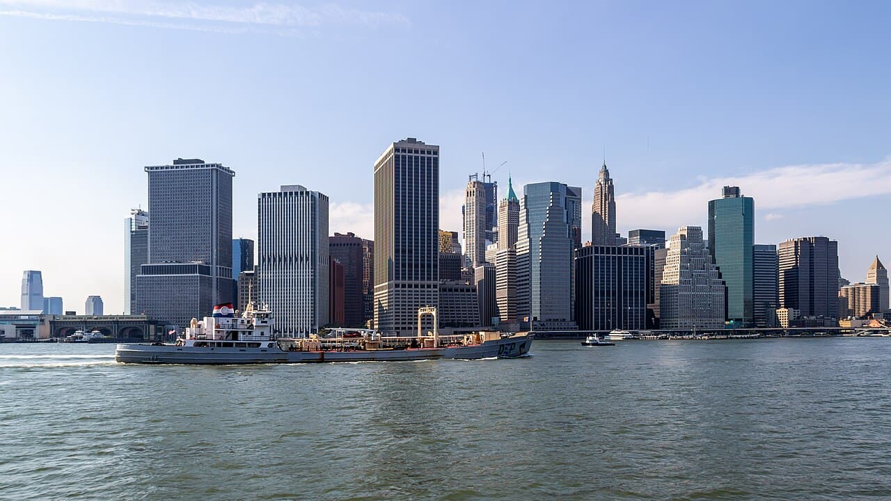 The Manhattan skyline in New York. We do not publish a US street address.